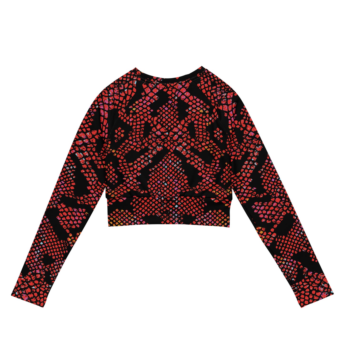 Recycled Performance Crop Top Snakeskin Rouge