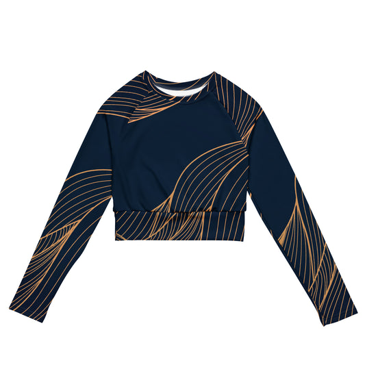 Recycled Performance Crop Top New Wave Navy