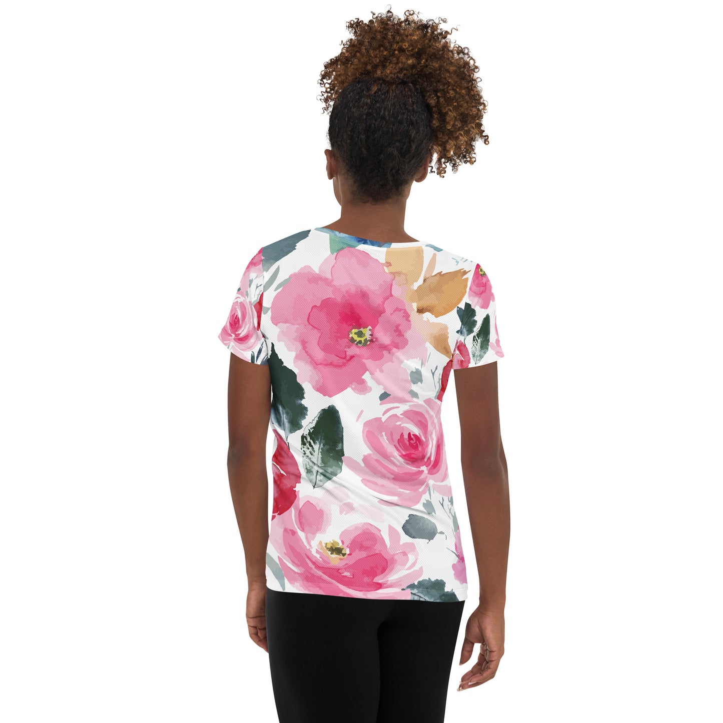 Women's Athletic Performance T-shirt In Secret Garden