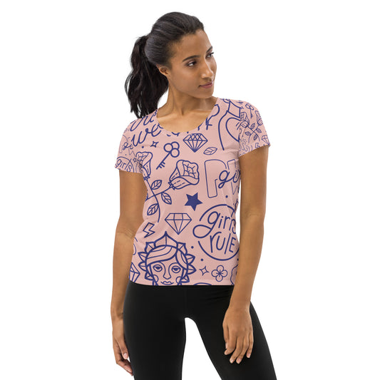 Women's Athletic Performance T-shirt In Girl Power