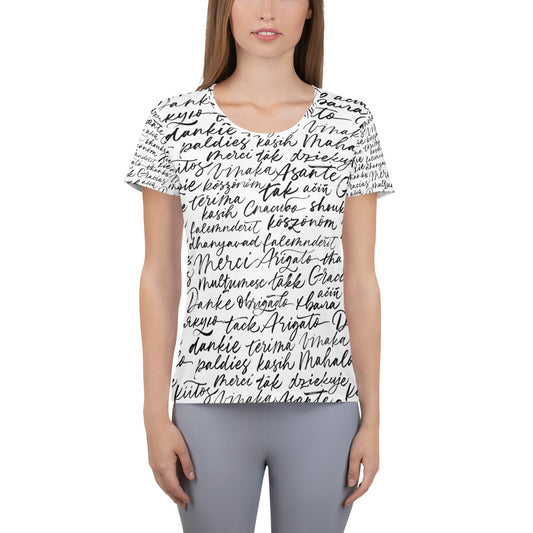 Women's Athletic Performance T-shirt In Gratitude