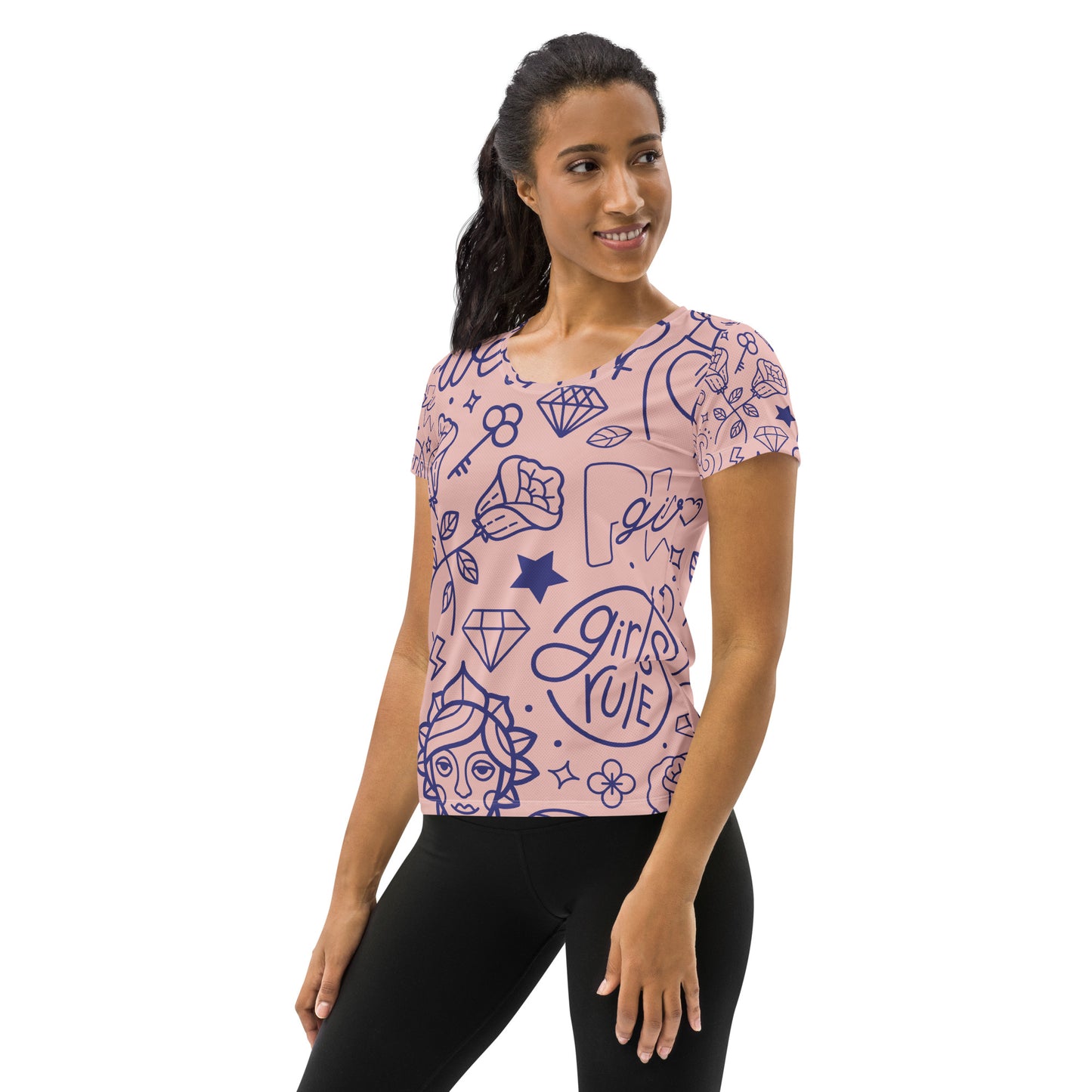 Women's Athletic Performance T-shirt In Girl Power