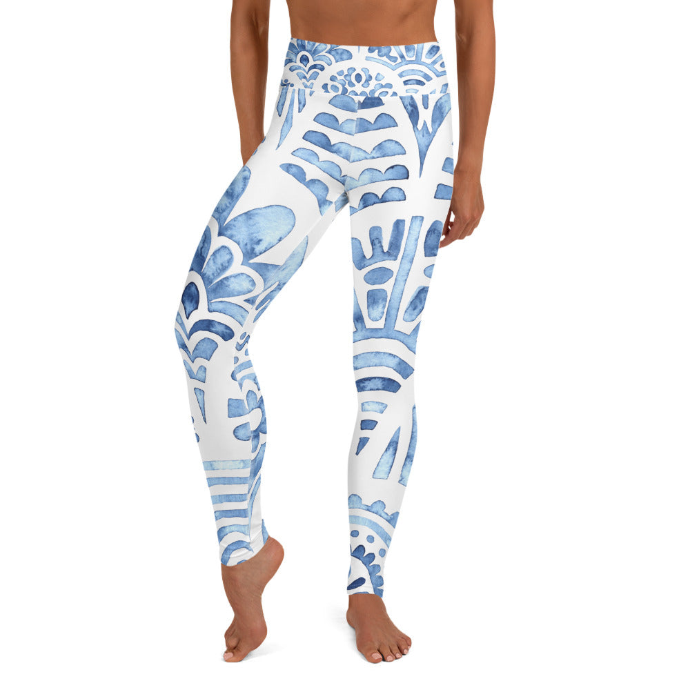 Yoga Leggings In Obidos Blue