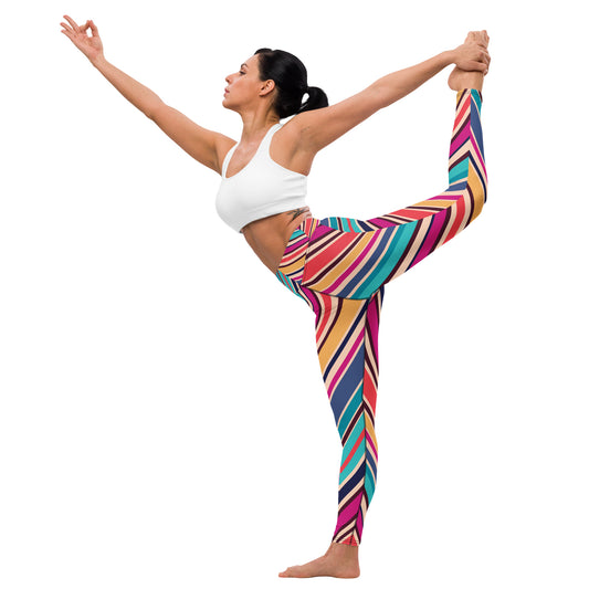 Yoga Leggings In Rainbow Stripe