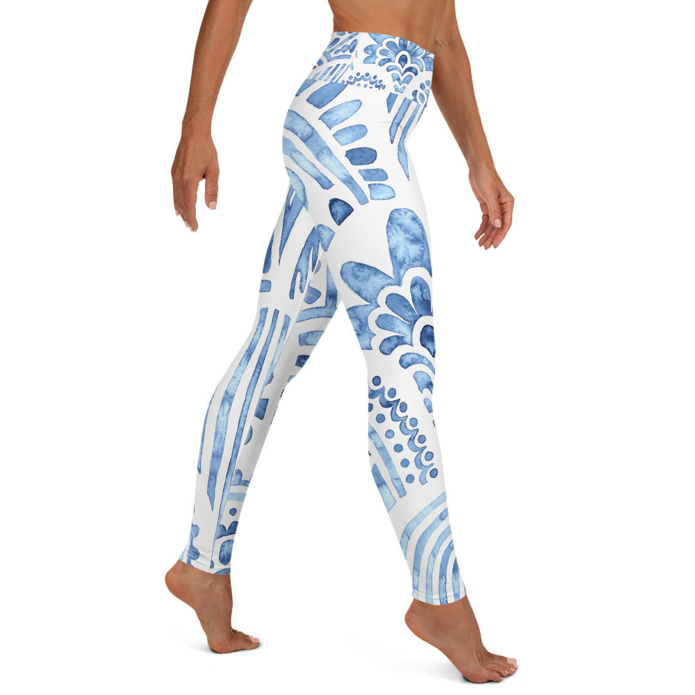 Yoga Leggings In Obidos Blue