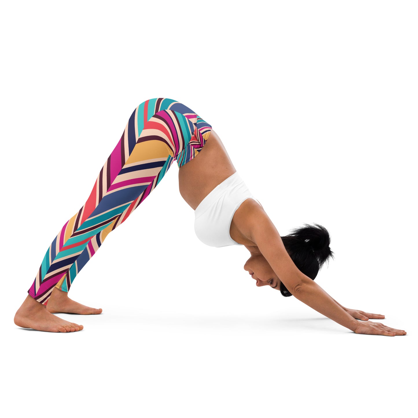 Yoga Leggings In Rainbow Stripe