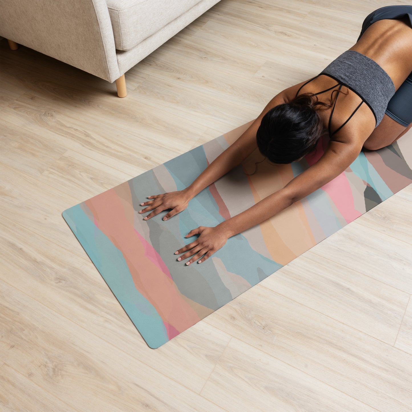 Designer Nonslip Yoga Mat In Sahara Mist